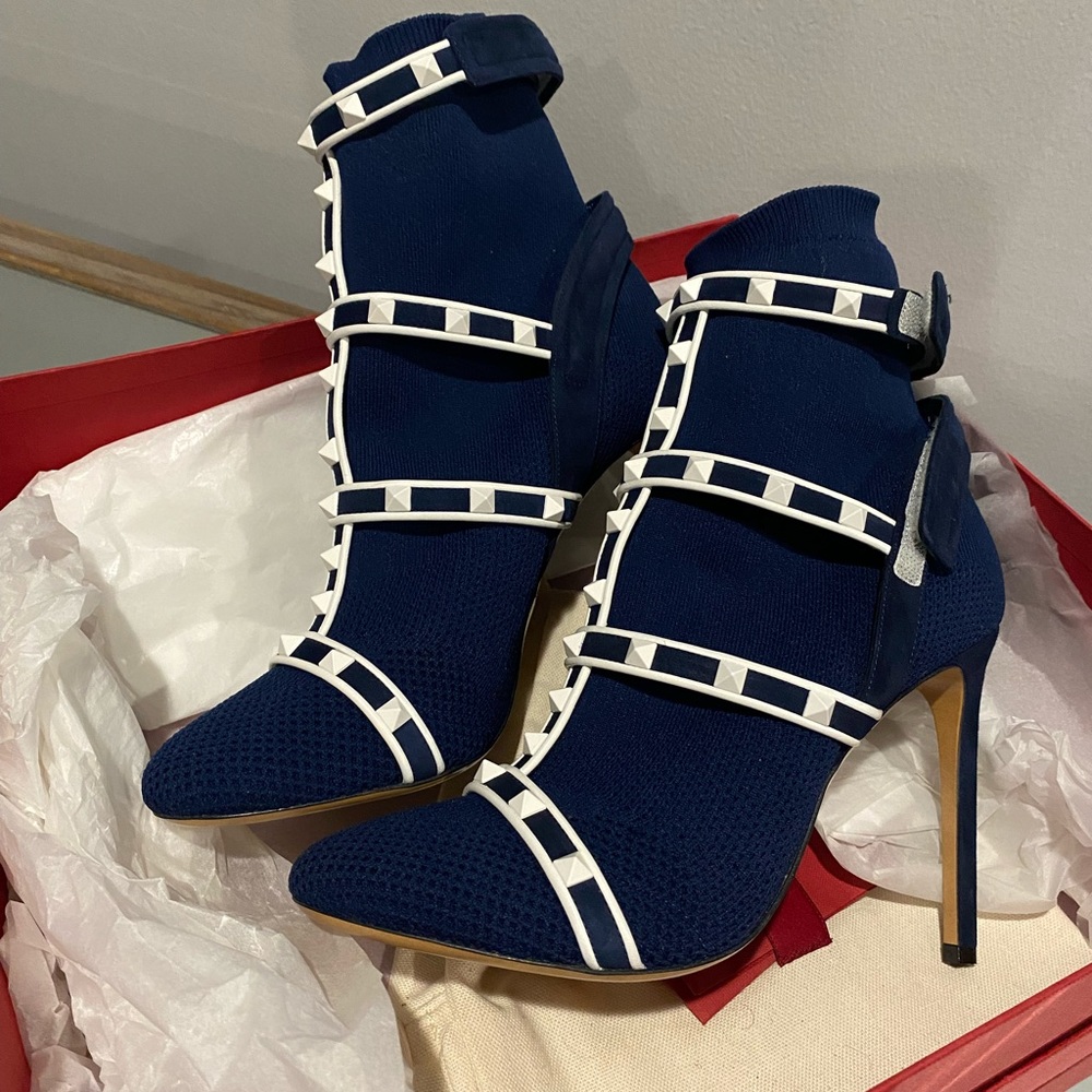 Valentino Rockstud Sock Bootie